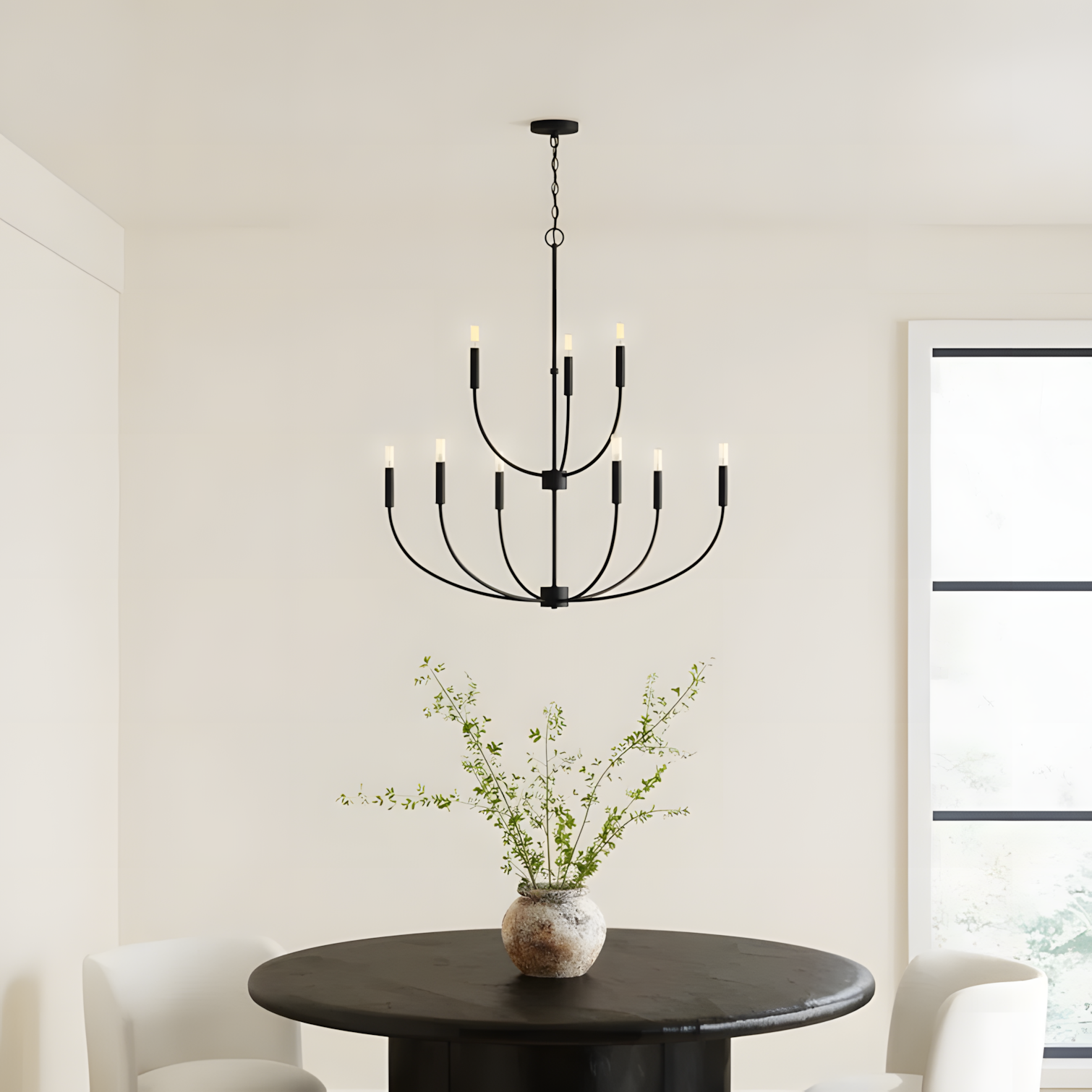 Galenor Minimalist Metal Branching Ring Chandelier