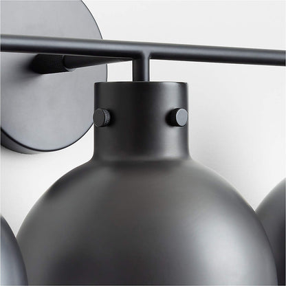 York Minimalist 3-Light Glass Globe Metal Wall Light