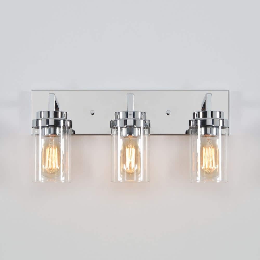 Pyros Farmhouse Clear Glass Cylinder Vanity Wall Light