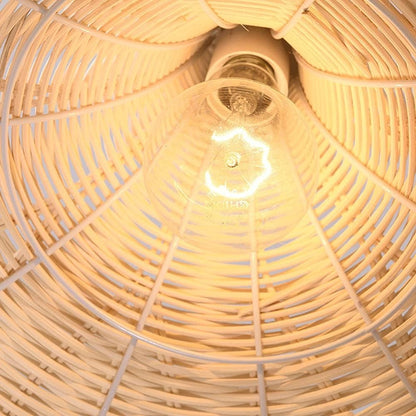 Galatea Boho Bell Shaped Rattan Chandelier