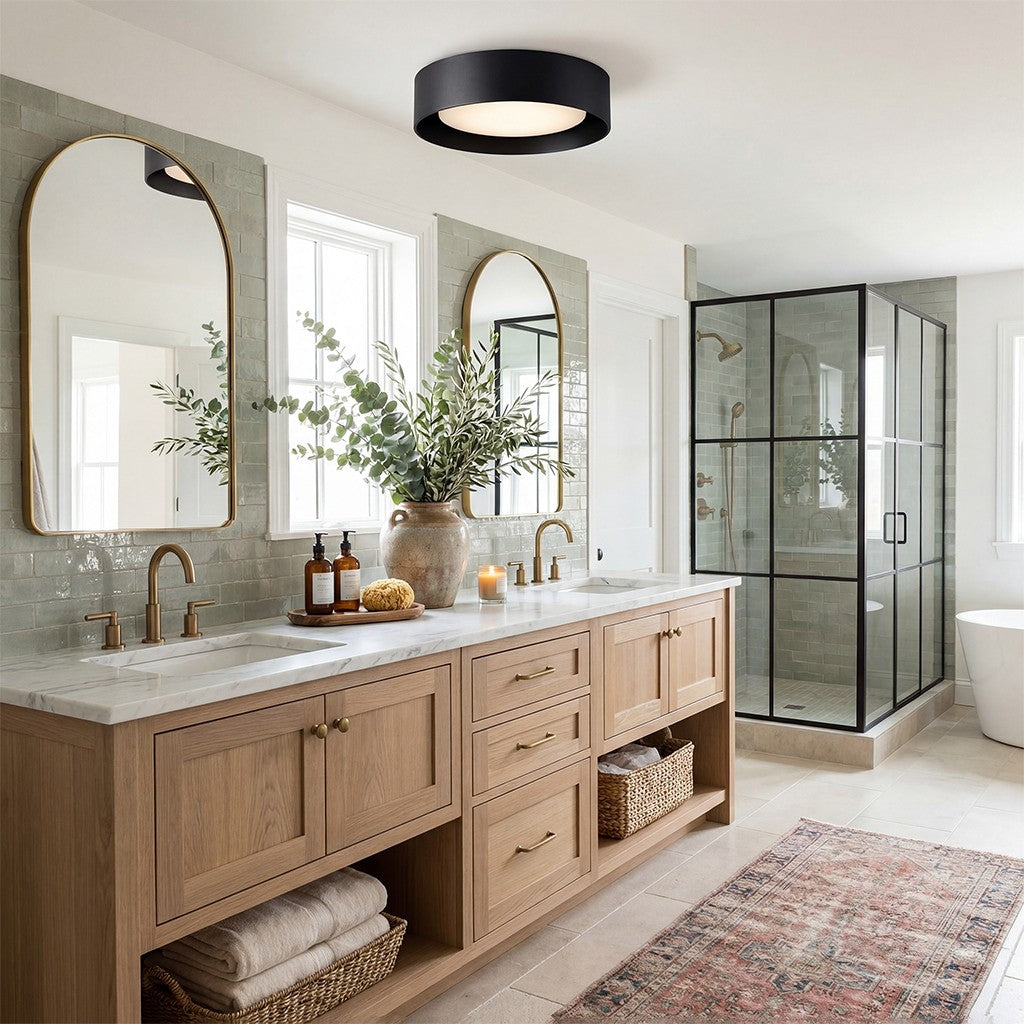 Zenith Nordic ‎Minimalist Metal Round Semi Flush Mount Ceiling Light