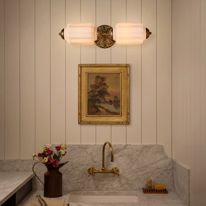 Vintage Elegant Milk Glass Eloise Wall Sconce - Retro Accent Lighting for Bathroom\Bedroom\Hallway