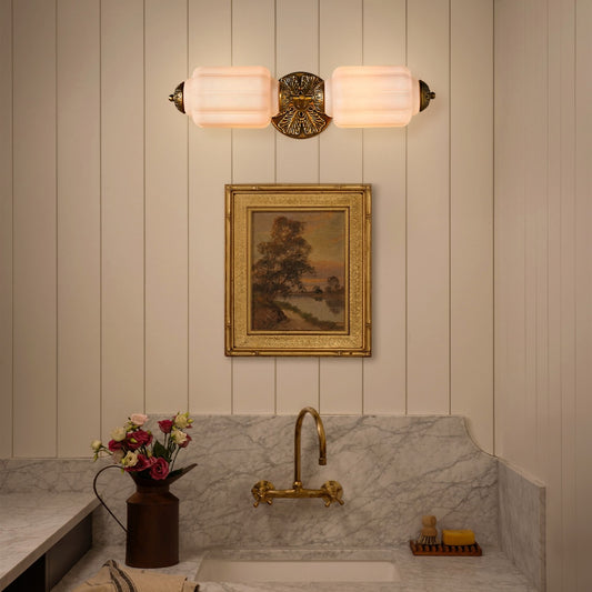 Vintage Elegant Milk Glass Eloise Wall Sconce - Retro Accent Lighting for Bathroom\Bedroom\Hallway