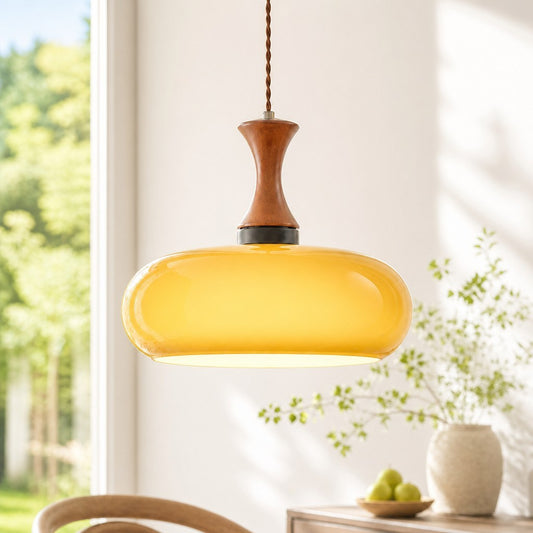 Nyxaris Vintage Bauhaus Round Glass Pendant Light