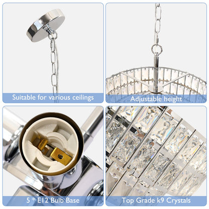 Gracie Luxurious Double Drum Crystal Chandelier