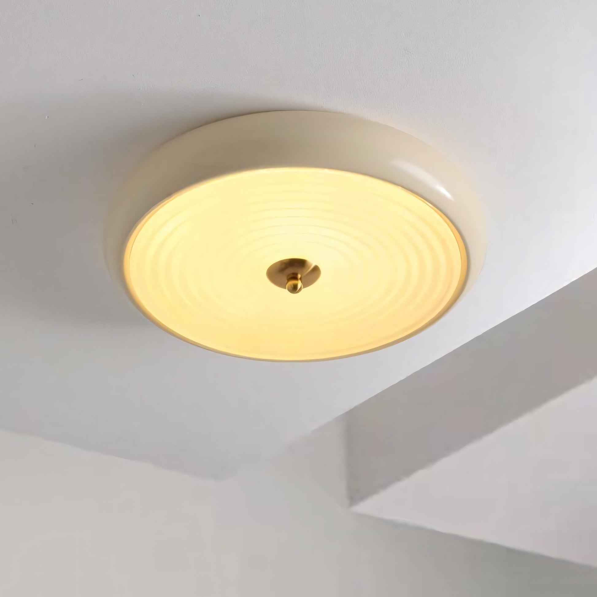 Laren Ribbed Glass Shade Led Circular Light