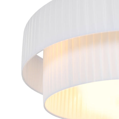 Elaraine Pleated Fabric Circular Drum Shade Chandelier