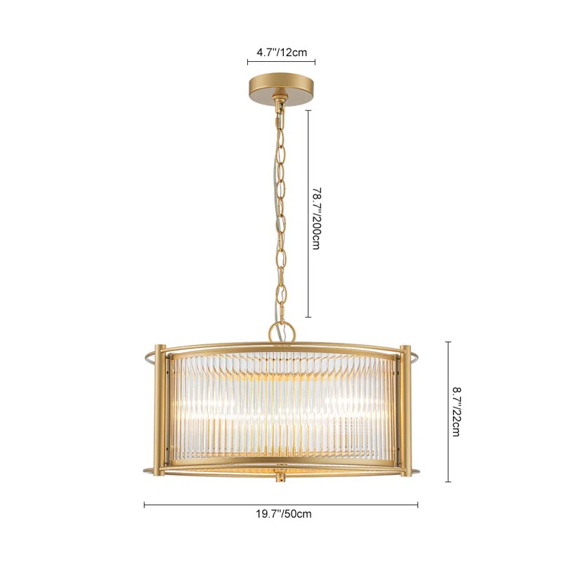 Tycho Modern Fluted Glass Drum Pendant