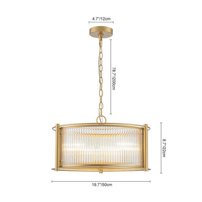 Tycho Modern Fluted Glass Drum Pendant