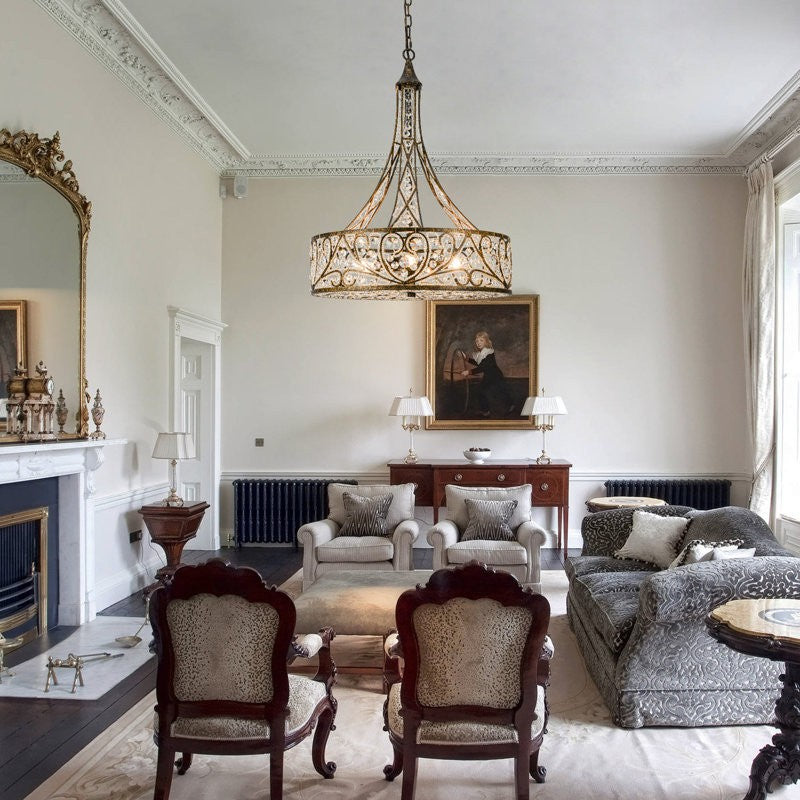 Audenor Retro Crystal Drum Chandelier