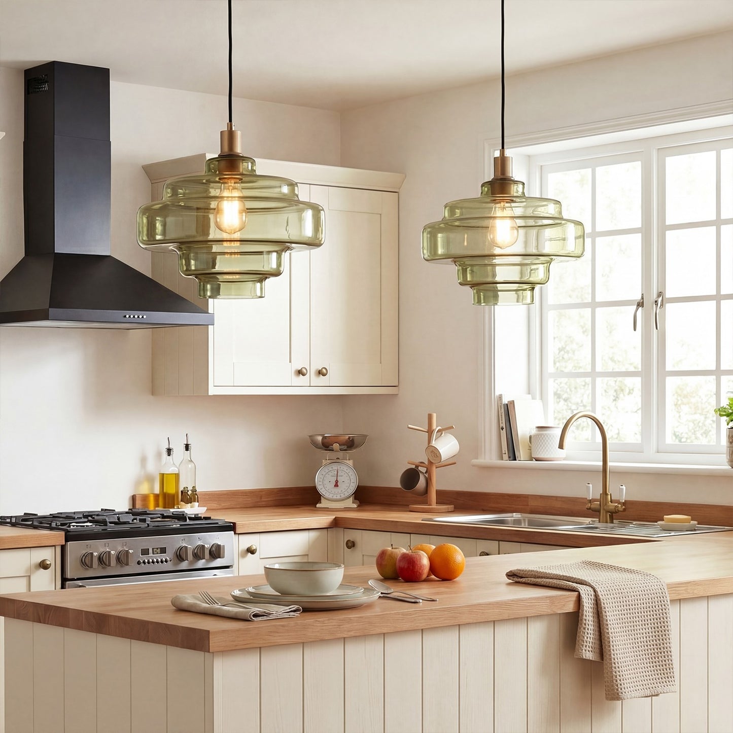 Yves Vintage Tiered Glass Pendant Light