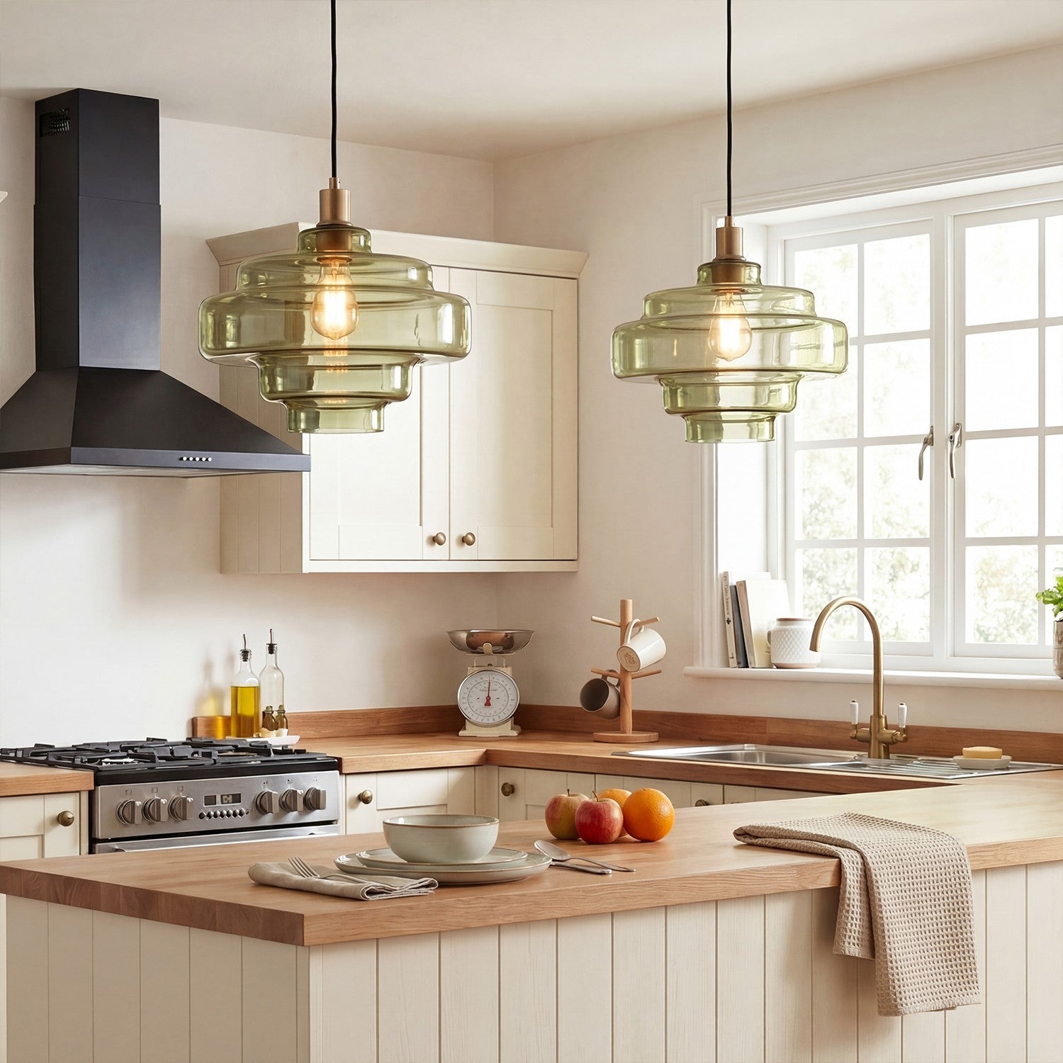 Yves Vintage Tiered Glass Pendant Light