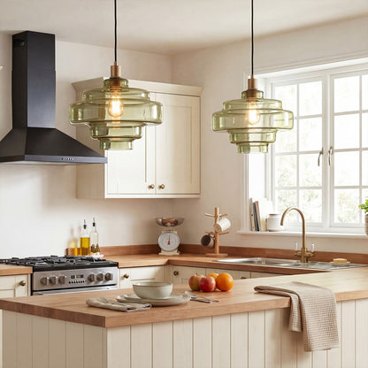 Yves Vintage Tiered Glass Pendant Light