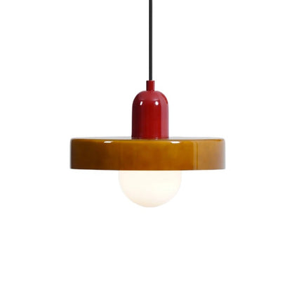 Xanadu Bauhaus Stained Glass Disc Pendant Light