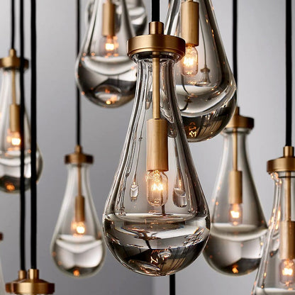 Peregrine Modern All-copper Crystal Raindrop Linear Chandelier