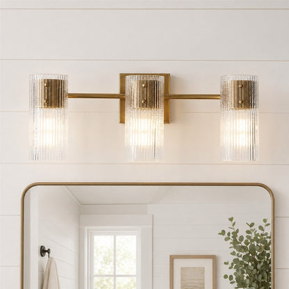 Joanna Modern 2/3 Light Ribbed Fluted Glass Wall Light