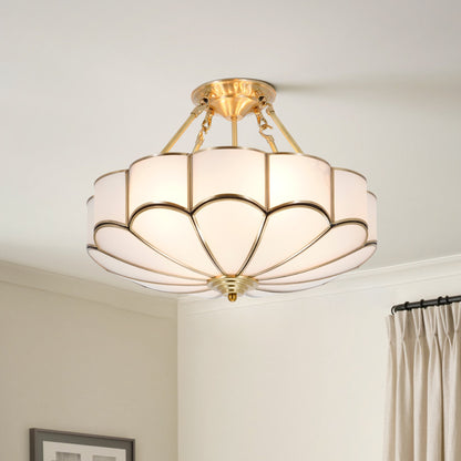 Palmer Retro Acrylic Flower Semi Flush Mount Ceiling Light