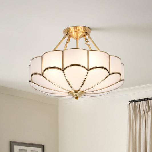 Palmer Retro Acrylic Flower Semi Flush Mount Ceiling Light