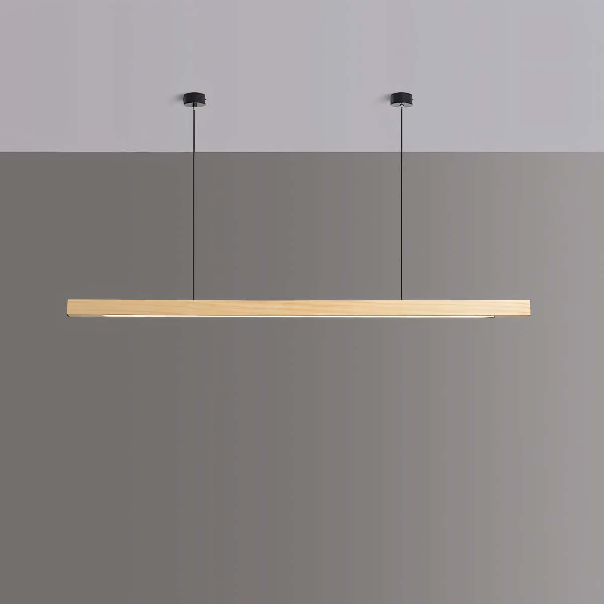 Quorix Log Style Wood Led Linear Pendant Light With Remote Control