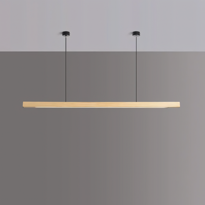 Quorix Log Style Wood Led Linear Pendant Light With Remote Control