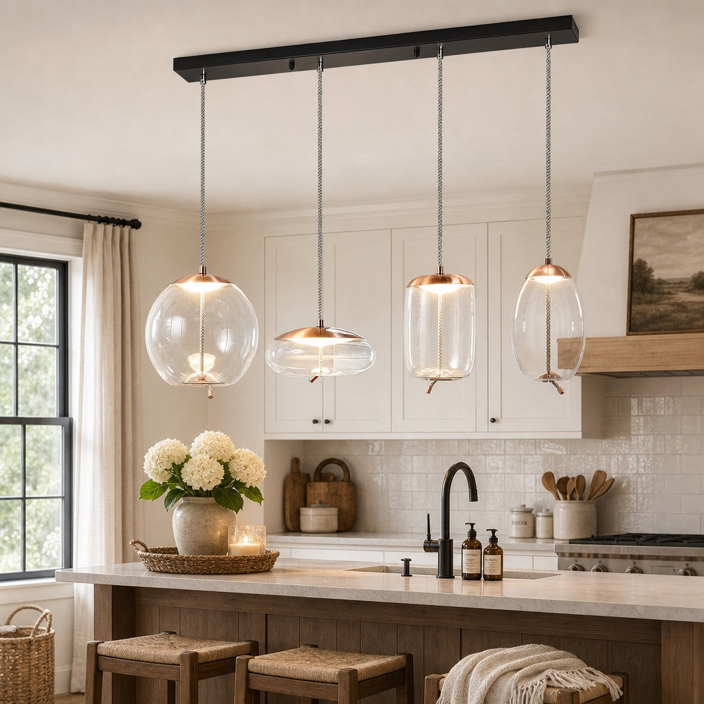 Lewis Modern LED Geometric Glass Pendant Light
