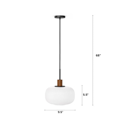 Aetheryn Nordic Ribbed Glass Pendant Lamp