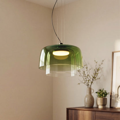Zaire Bowl Shaped Layer Stained Glass Pendant Light