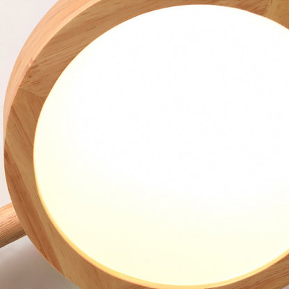 Phelith Modern Multi Heads Wood LED Ceiling Light