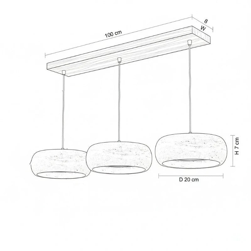 Veloria Scandinavian Travertine Round Pendant Light