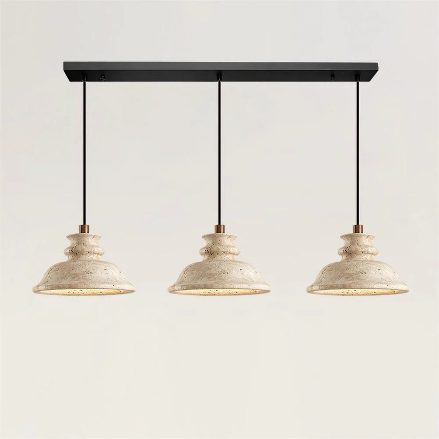 Jones Wabi Sabi Natural Sculpted Travertine Pendant Lamp