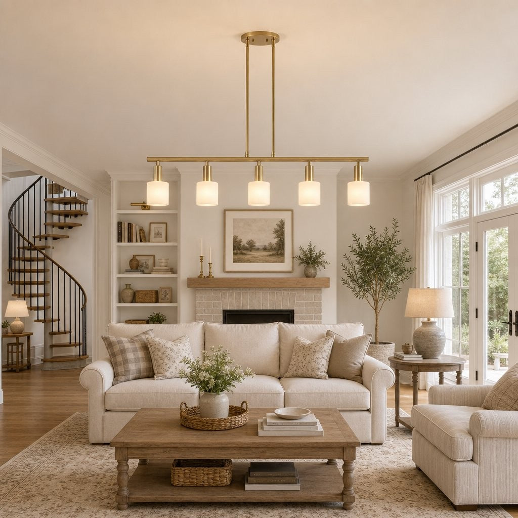 Aura Modern Linear Porcelain Chandelier