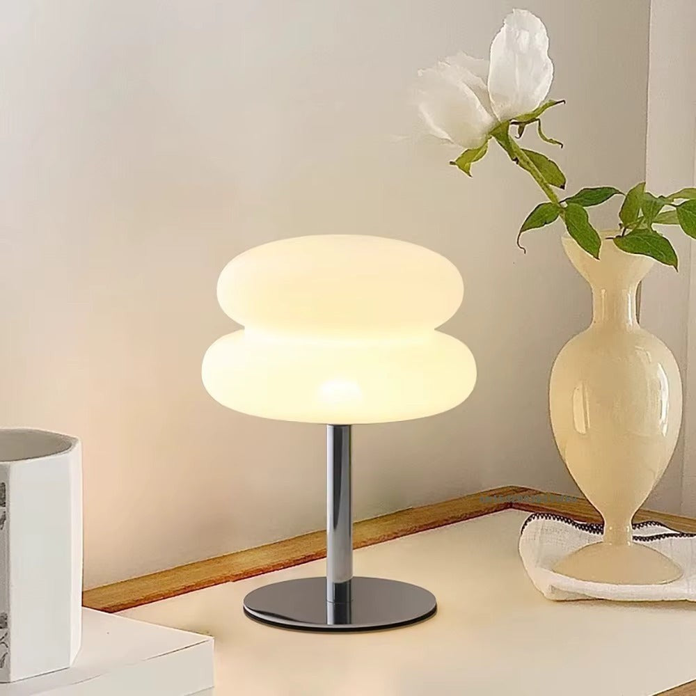 Josie Cream Glass Bauhaus Style Table Lamp