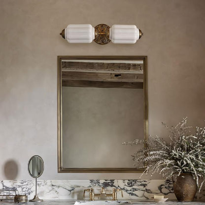Vintage Elegant Milk Glass Eloise Wall Sconce - Retro Accent Lighting for Bathroom\Bedroom\Hallway