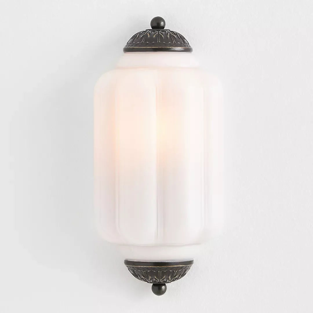 Vintage Elegant Milk Glass Eloise Wall Sconce - Retro Accent Lighting for Bathroom\Bedroom\Hallway