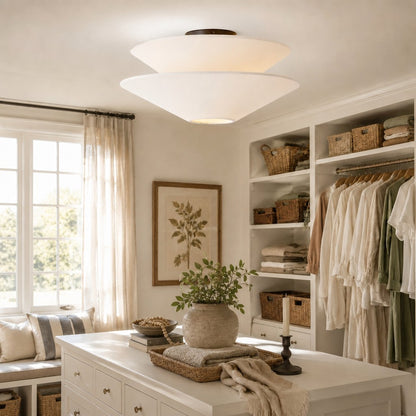 Luneth Modern Fabric Double Layer Ceiling Light