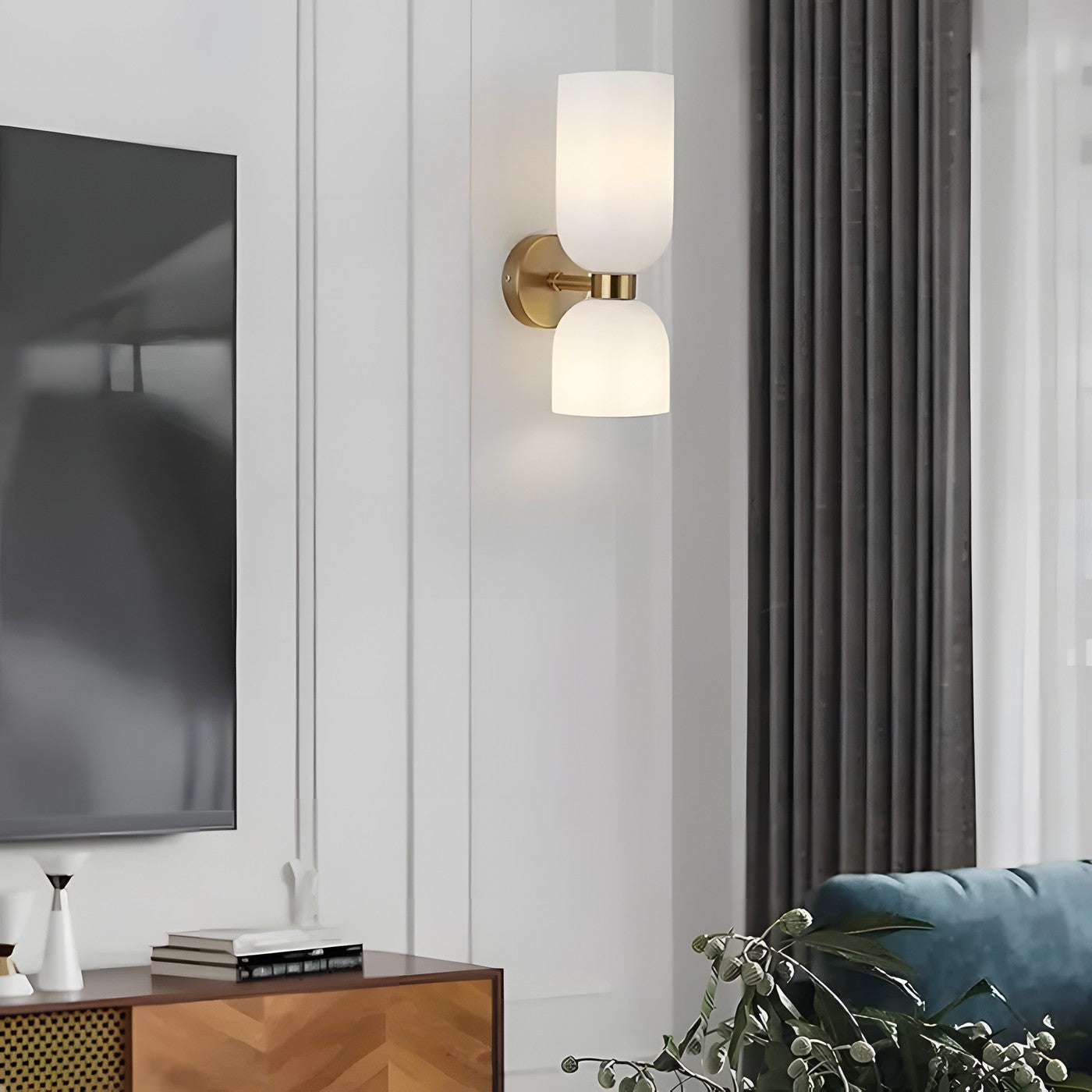 Trisia Modern Up Down Glass Wall Sconce