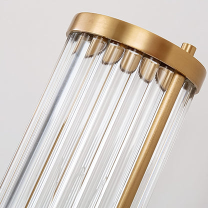 Prisha Mid Century Gold Fluted Ribbed Glass Wall Sconces
