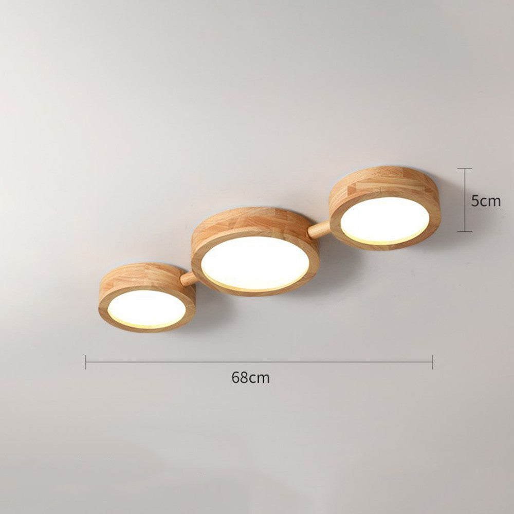 Phelith Modern Multi Heads Wood LED Ceiling Light