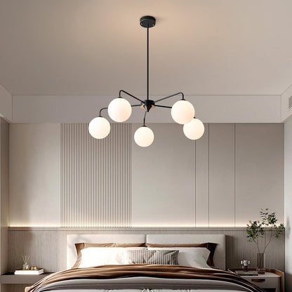 Maytoni Modern 5 Lights White Glass Globe Chandelier