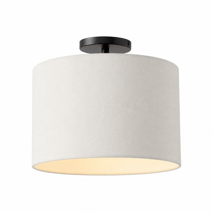 Kaethe Fabric Drum Shade Semi Flush Mount Light