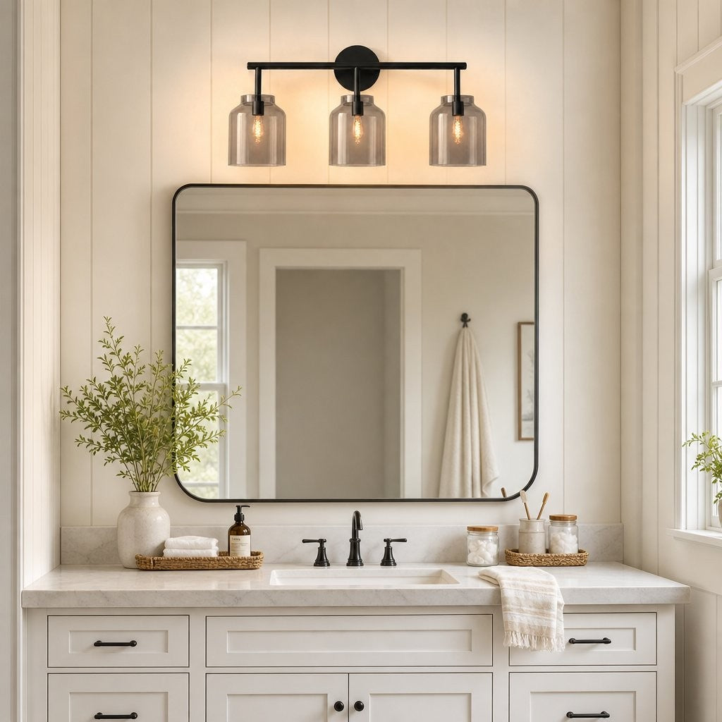 Drilon Modern 3-Light Milk Glass Bathroom Sconce