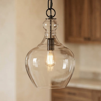 Yates Industrial Clear Glass Pendant Light