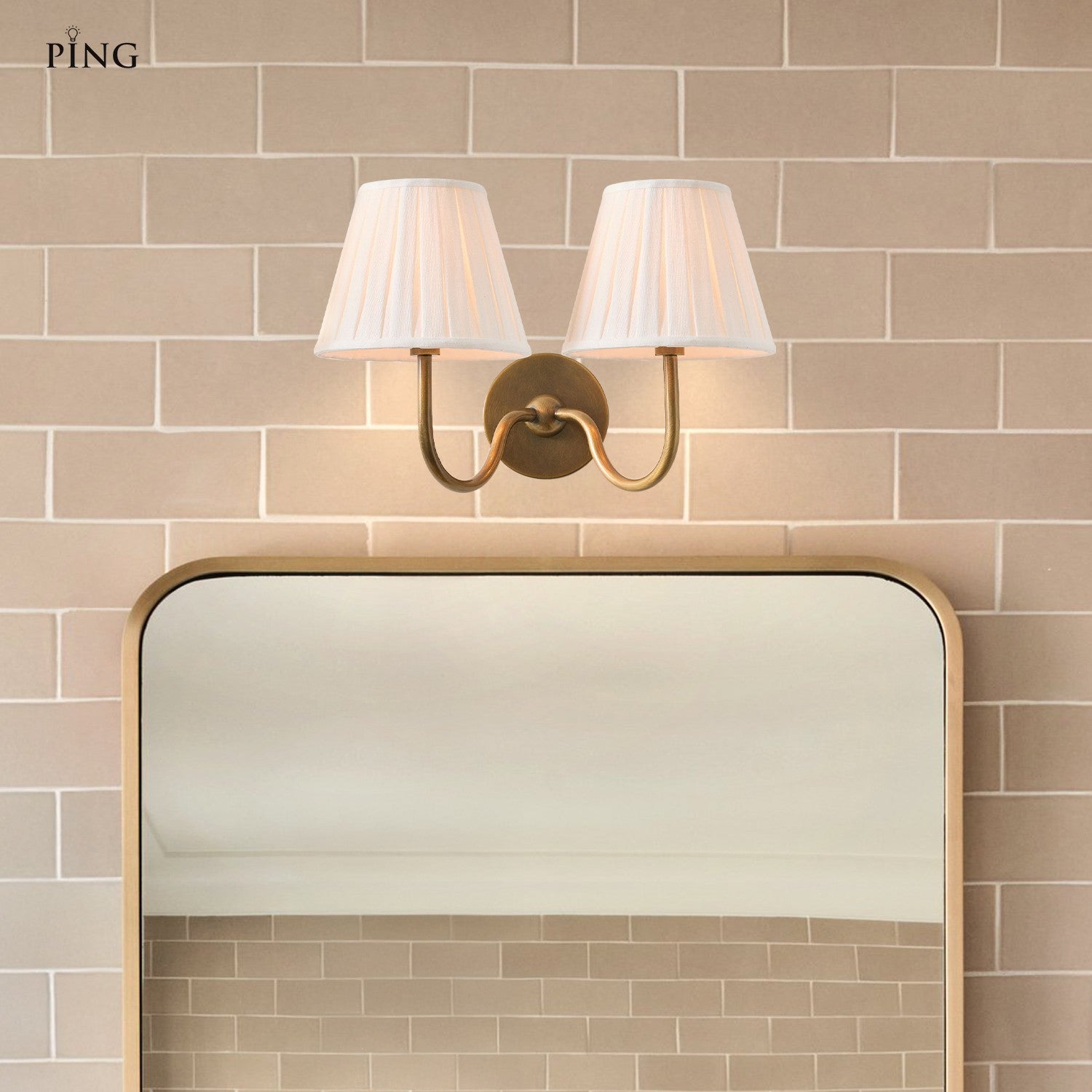 Stefania Rustic White Pleated Fabric Shade Sconce