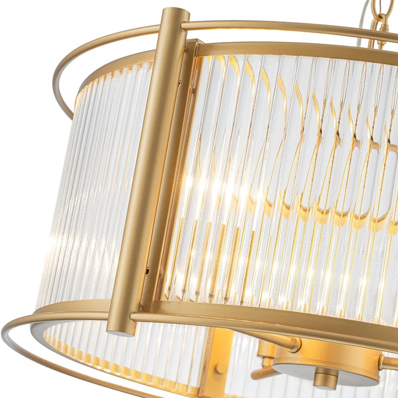 Tycho Modern Fluted Glass Drum Pendant