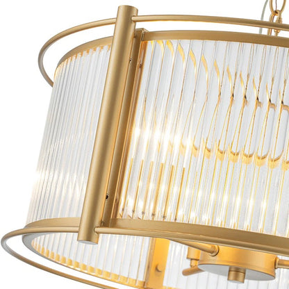 Tycho Modern Fluted Glass Drum Pendant