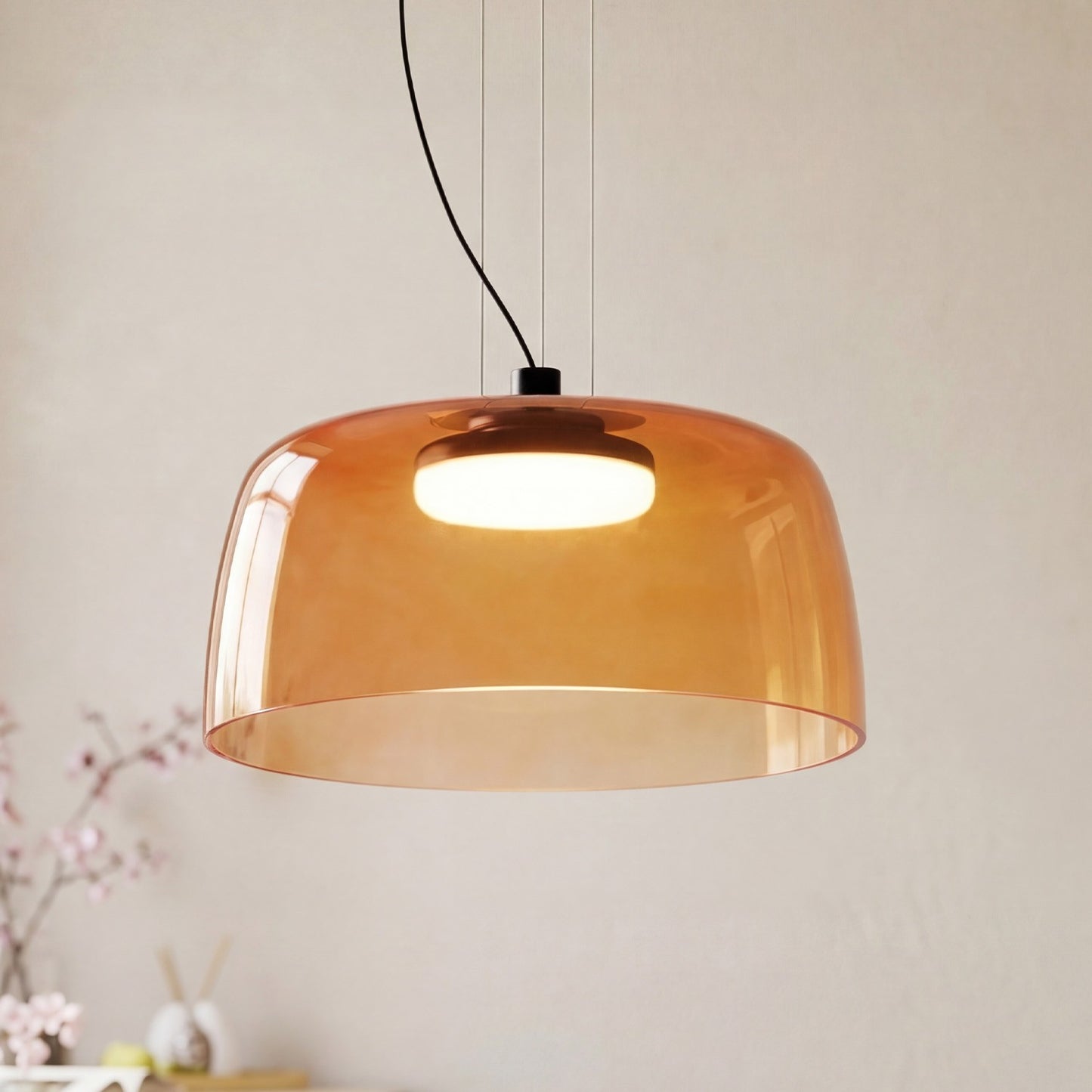 Zaire Bowl Shaped Layer Stained Glass Pendant Light
