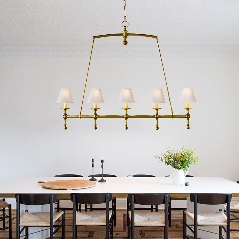 Selene Farmhouse Classic Linear Chandelier For Dining Table