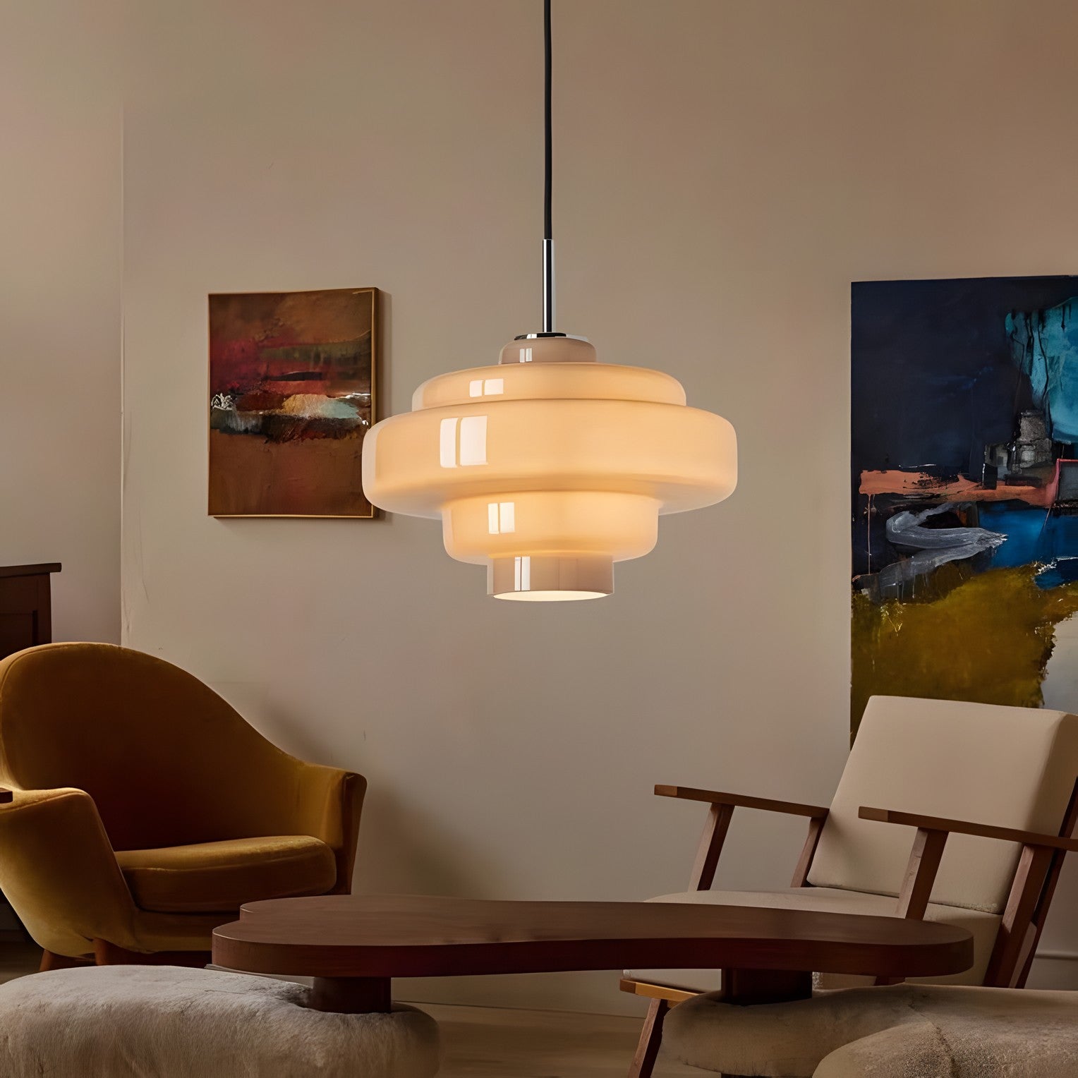 Yves Vintage Tiered Glass Pendant Light