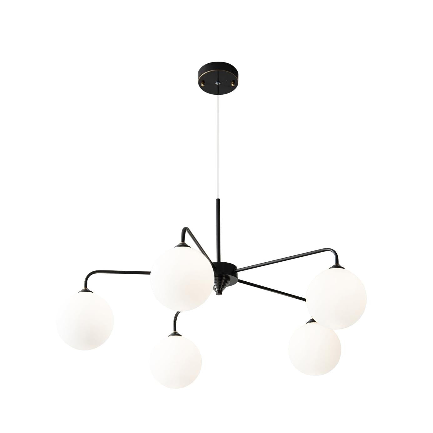 Maytoni Modern 5 Lights White Glass Globe Chandelier