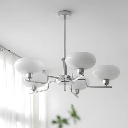 Shadella Modern Cream Glass Bauhaus Chandelier